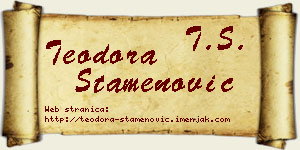 Teodora Stamenović vizit kartica